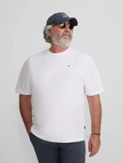Camiseta silbon minilogo blanco