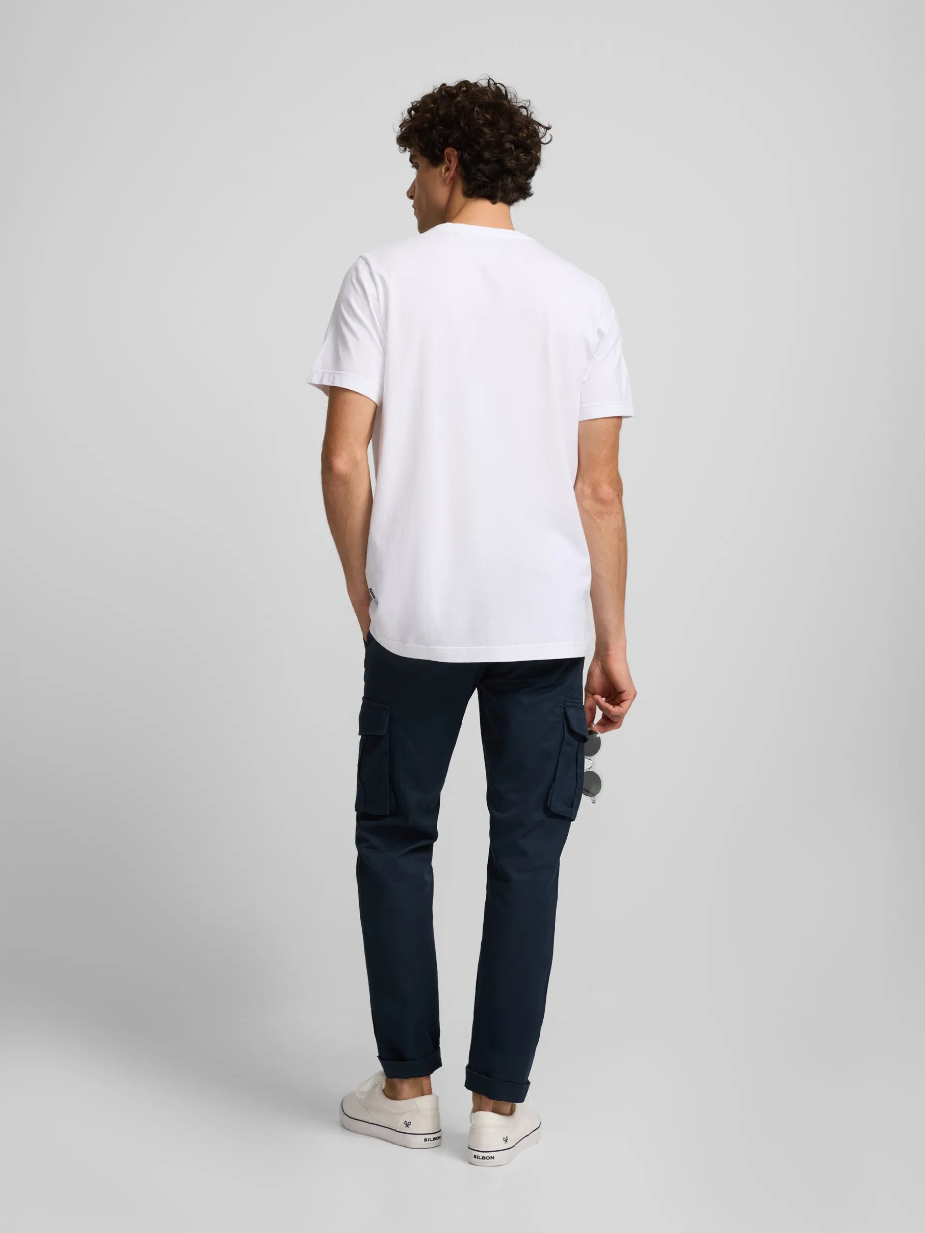 Camiseta silbon minilogo blanco