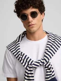 Camiseta silbon minilogo blanco