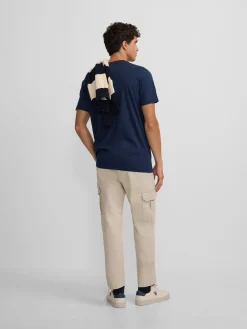 Camiseta silbon minilogo azul marino