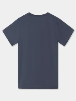 Camiseta silbon minilogo azul marino
