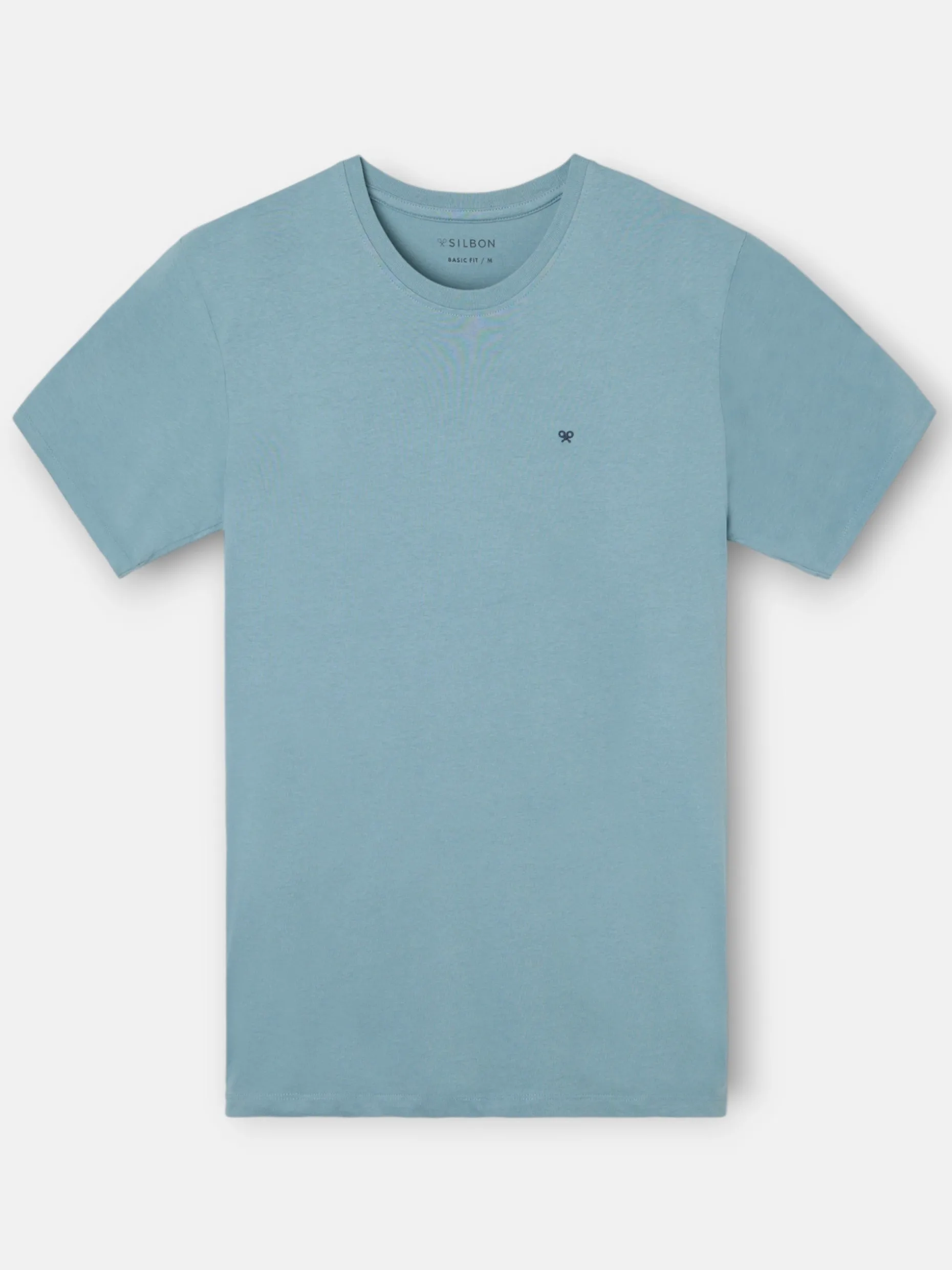 Camiseta silbon minilogo azul indigo
