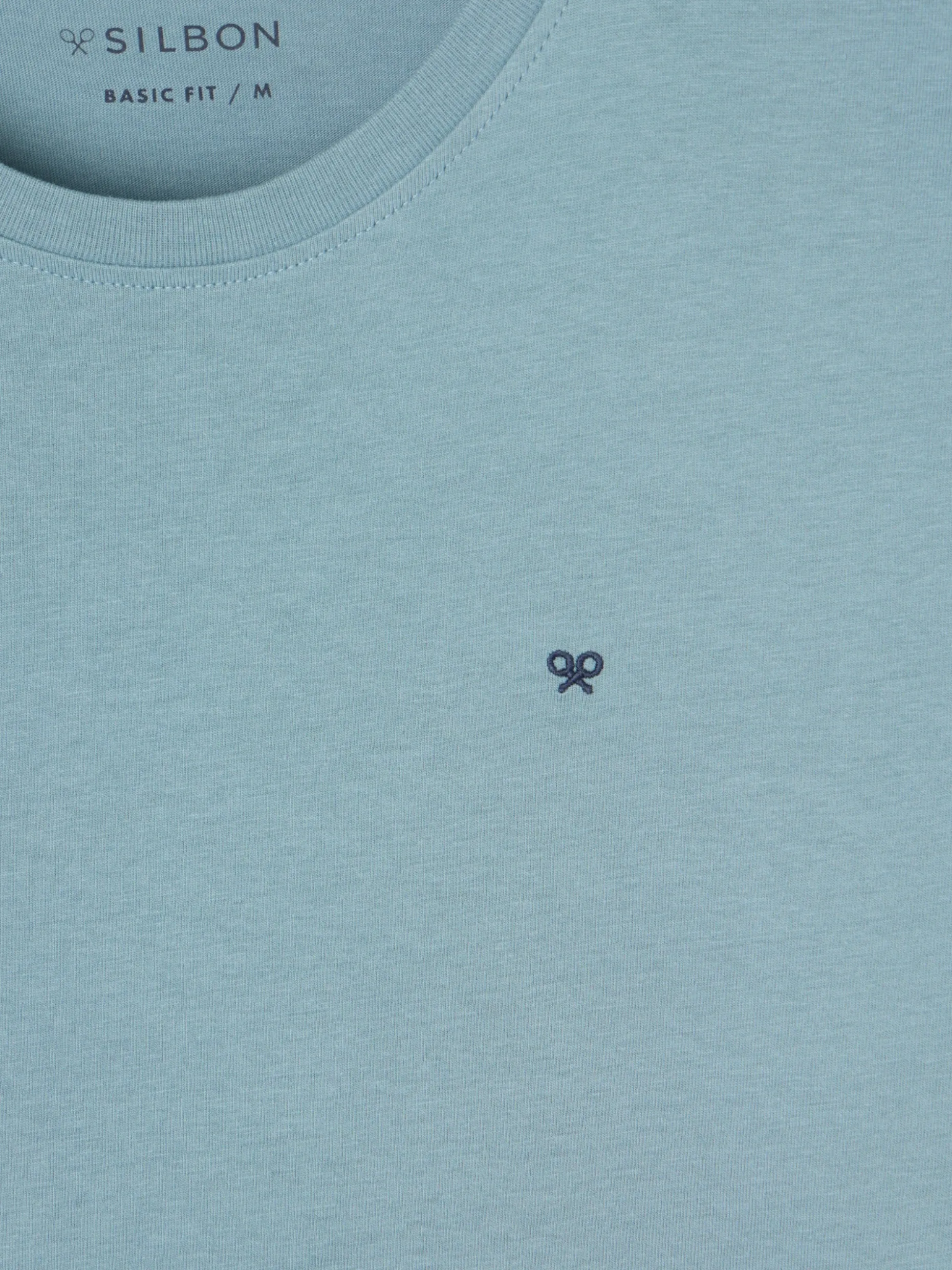 Camiseta silbon minilogo azul indigo
