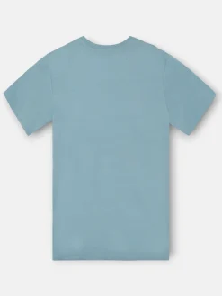 Camiseta silbon minilogo azul indigo