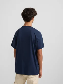 Camiseta silbon raqueta media azul marino