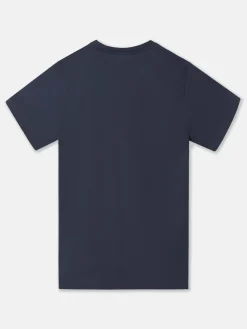 Camiseta silbon raqueta media azul marino