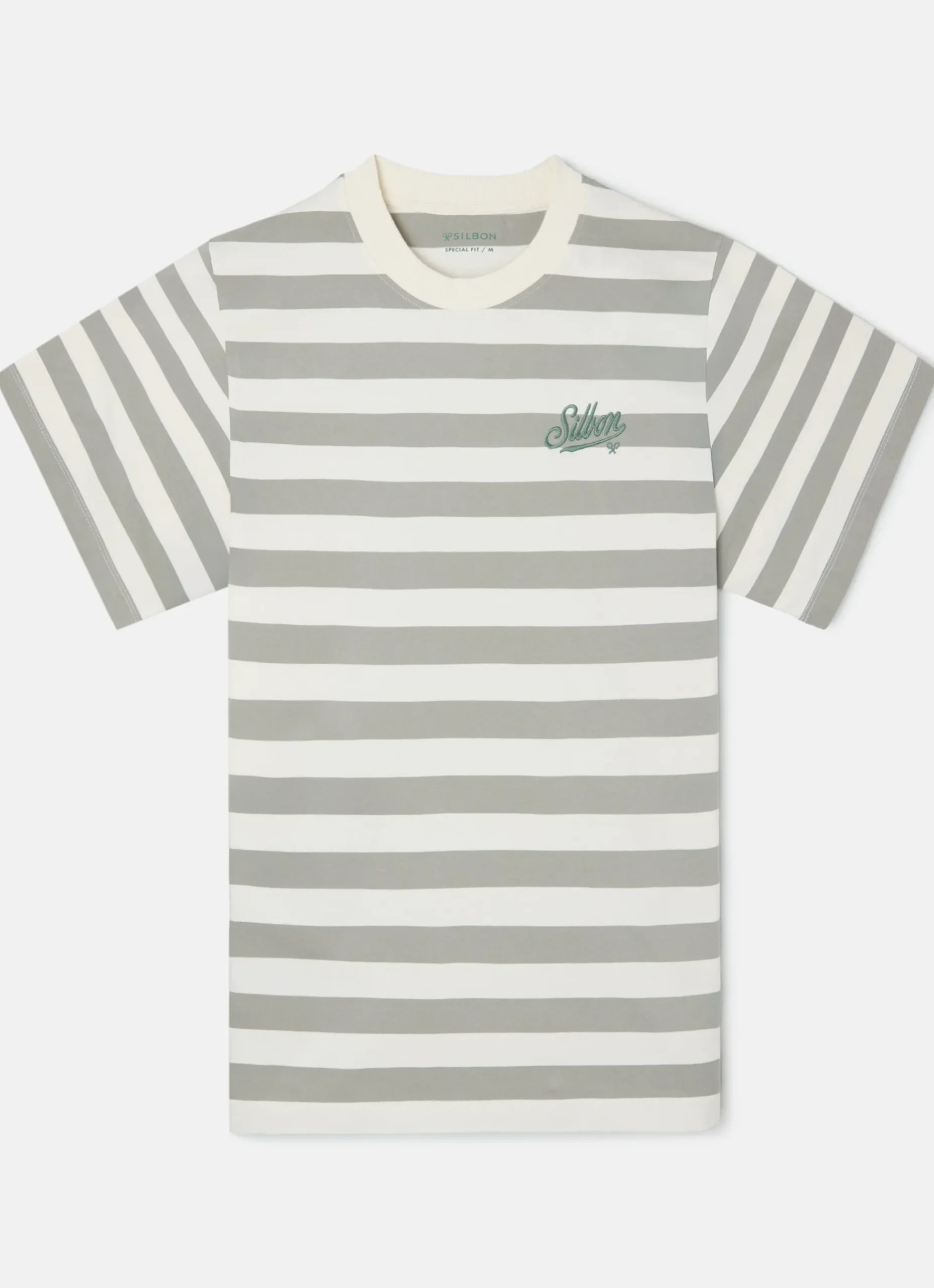 Camiseta special fit raya verde crema