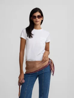 Camiseta woman bolsillo raquetas blanca