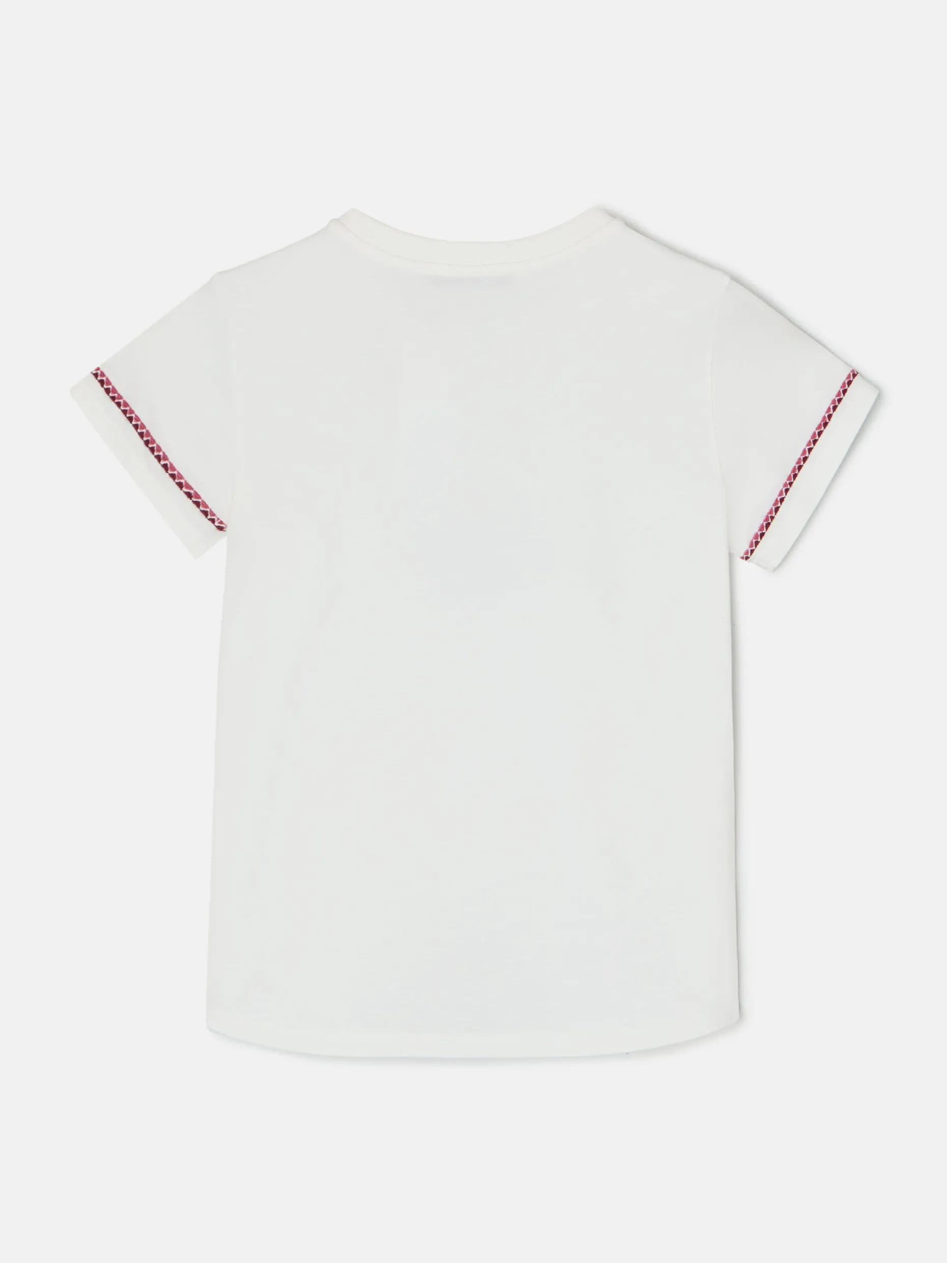 Camiseta woman bordado etnico multicolor blanca