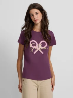 Camiseta woman clasica raqueta morado