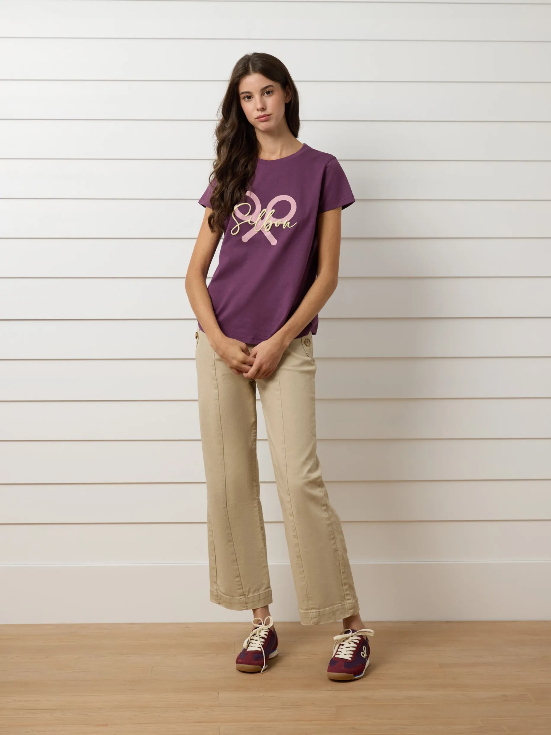 Camiseta woman clasica raqueta morado