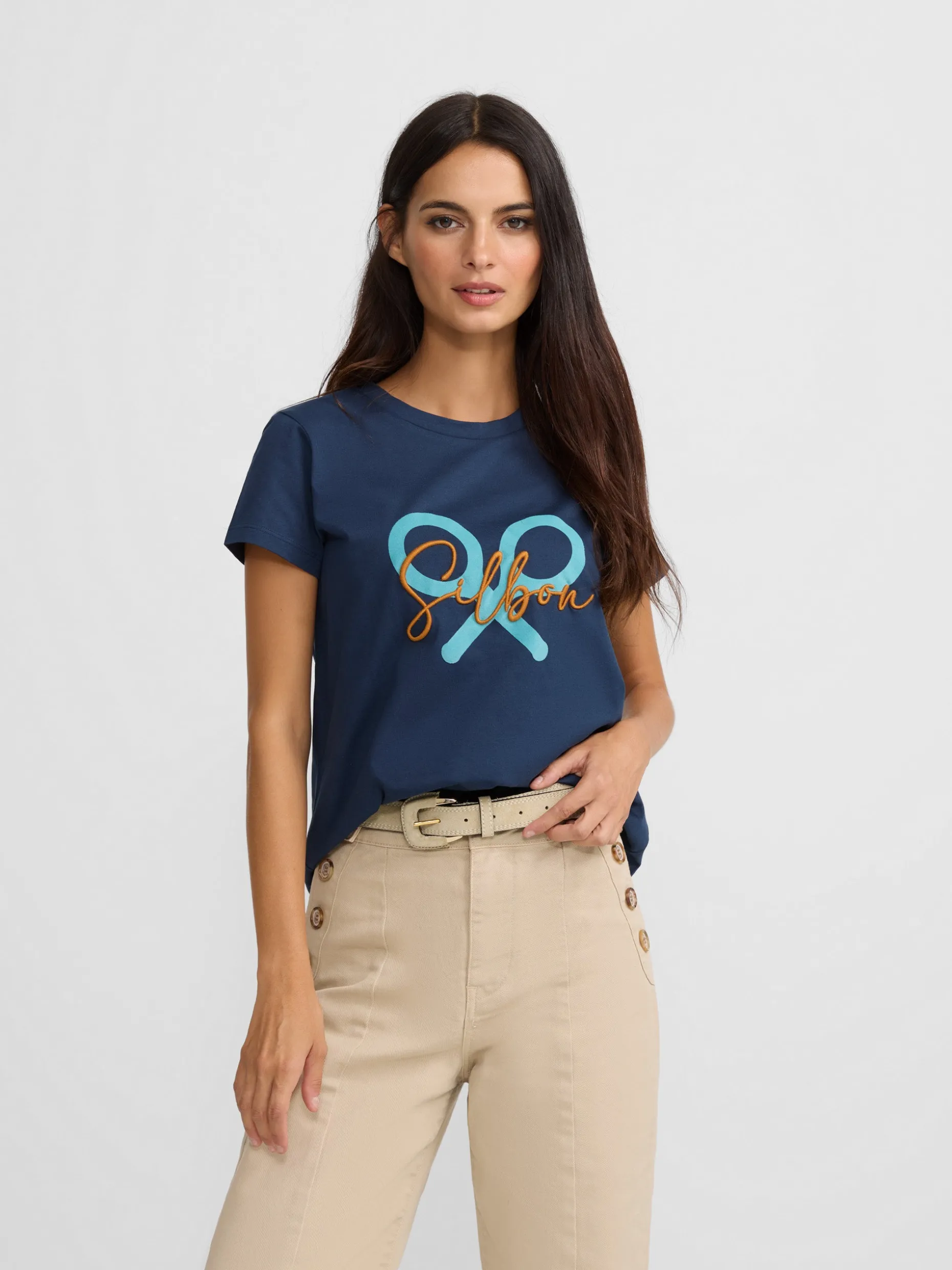 Camiseta woman clasica raqueta marino