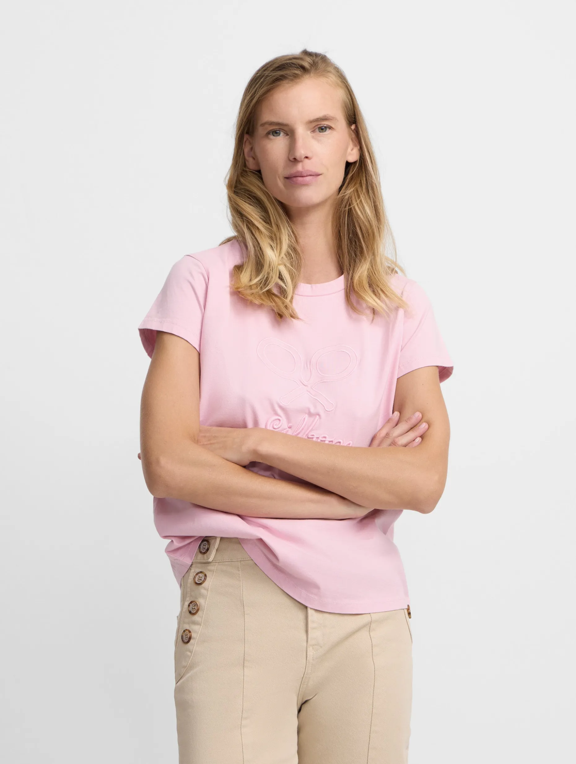 Camiseta woman clasica rosa claro