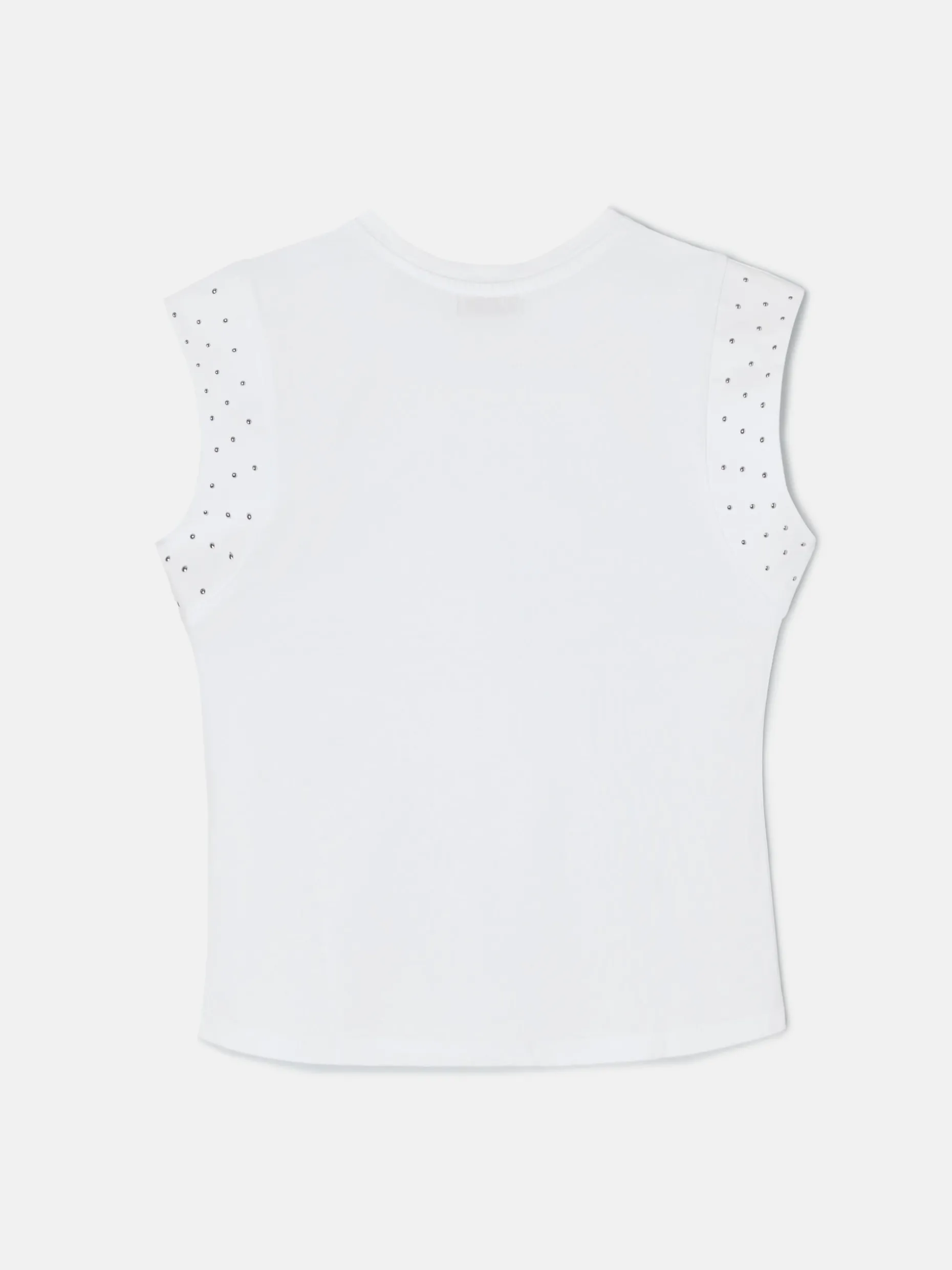Camiseta woman hombrera tachas blanca