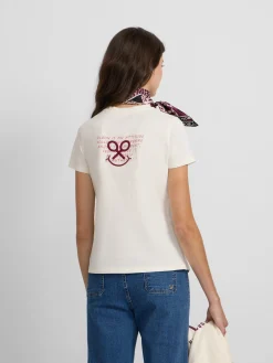 Camiseta woman letras smile blanca