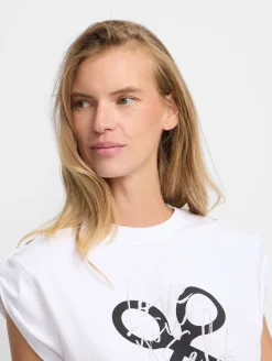 Camiseta woman manga roll out blanca