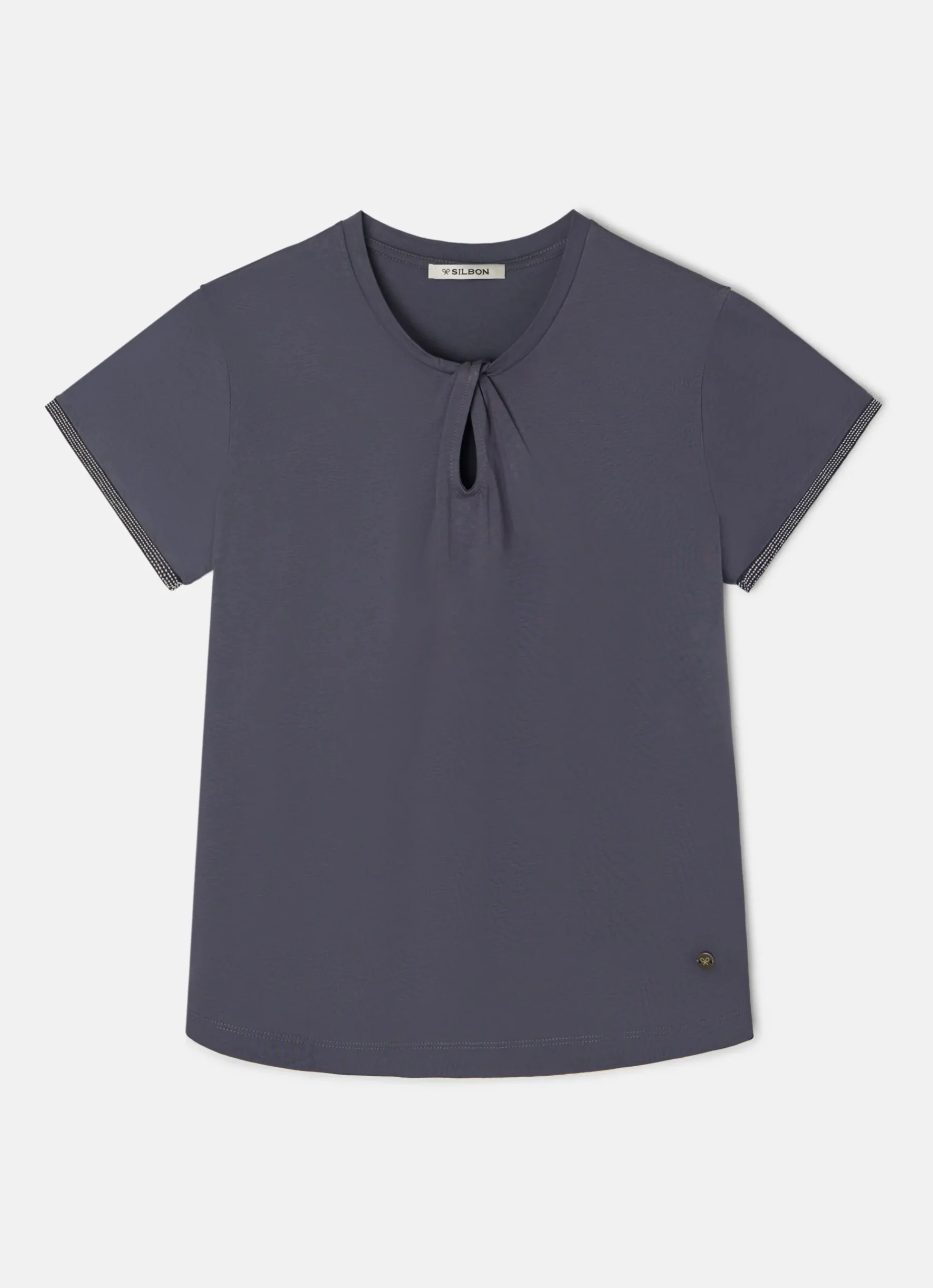 Camiseta woman nudo cuello negra