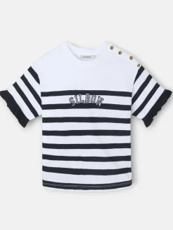 Camiseta woman rayas negra y blanca