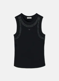 Camiseta woman tank top tachas negra
