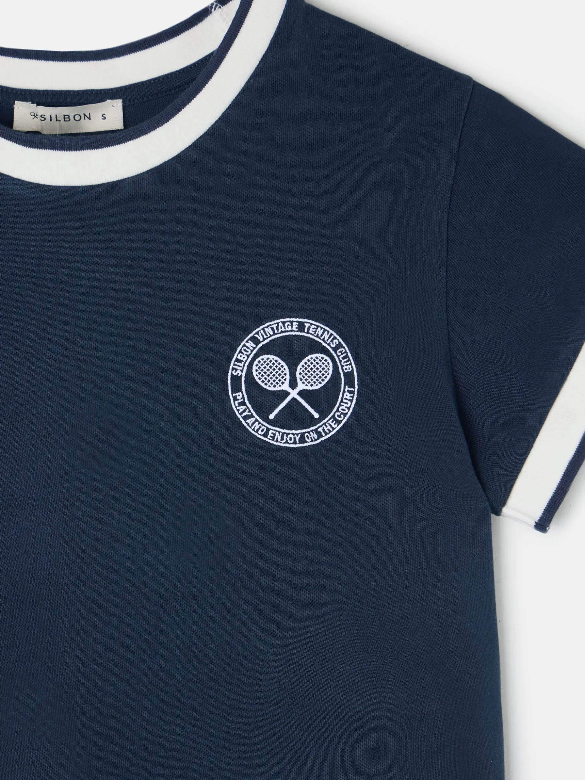 Camiseta woman varsity azul marino