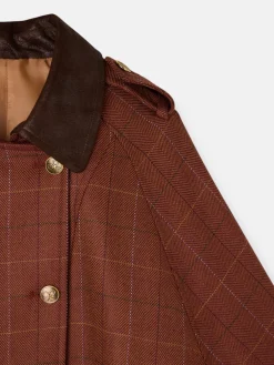 Capa detalles cuero cuadros marrones