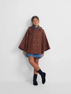 Capa girl detalles cuero cuadros marrones