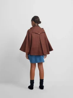 Capa girl detalles cuero cuadros marrones