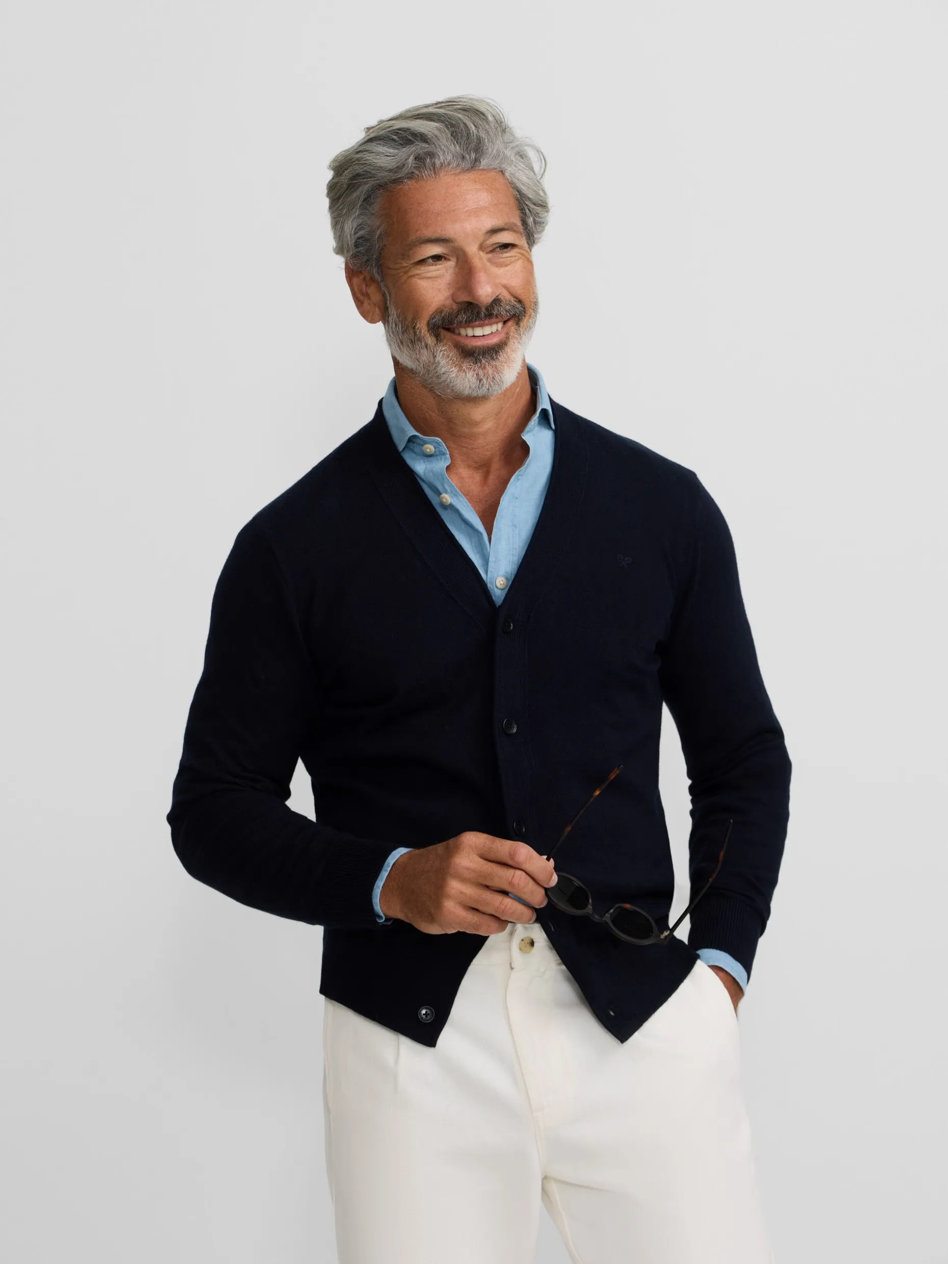 Cardigan classic azul marino