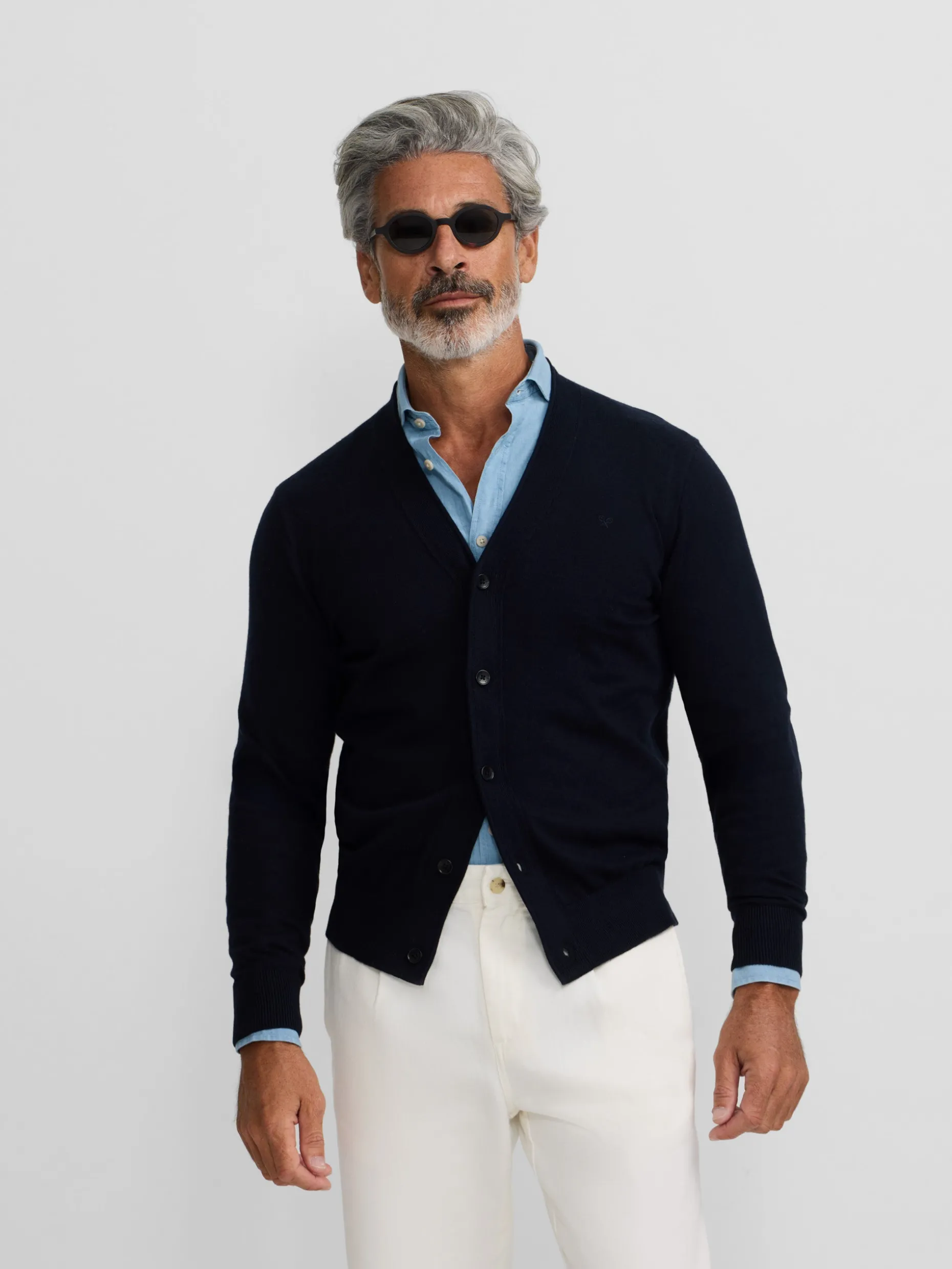 Cardigan classic azul marino