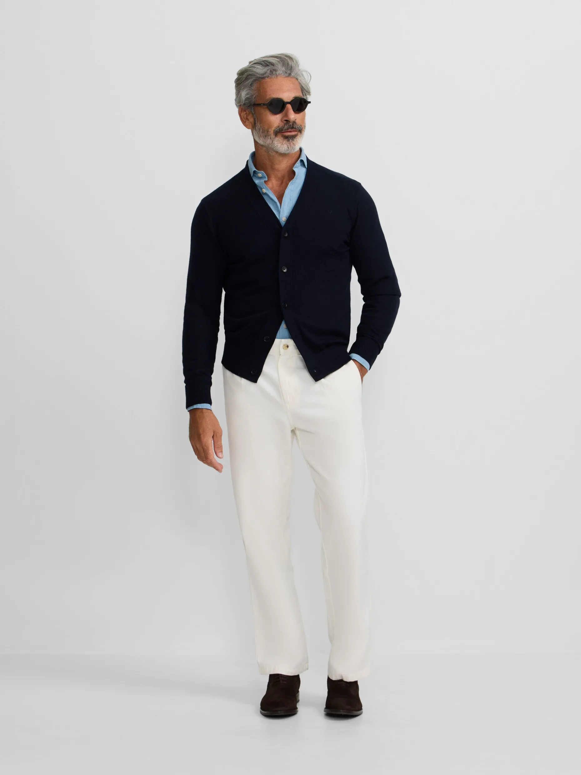 Cardigan classic azul marino