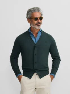 Cardigan classic verde oscuro