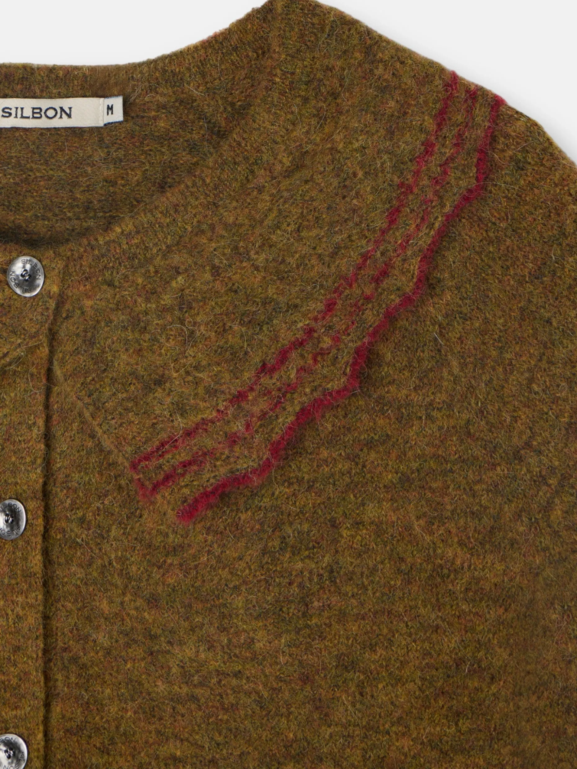 Cardigan cuello bobo contraste verde