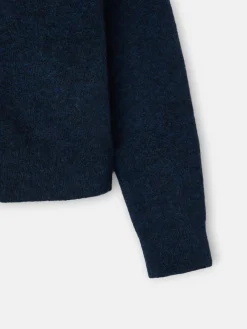 Cardigan cuello bobo contraste marino