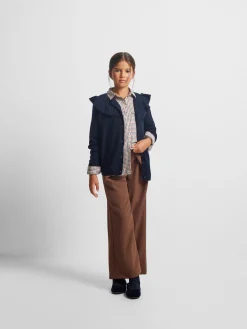 Cardigan girl punto volante marino
