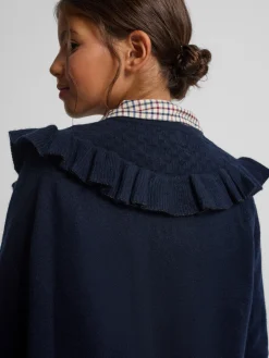 Cardigan girl punto volante marino