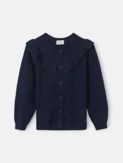 Cardigan girl punto volante marino