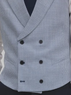 Chaleco chaque clasico pata de gallo azul