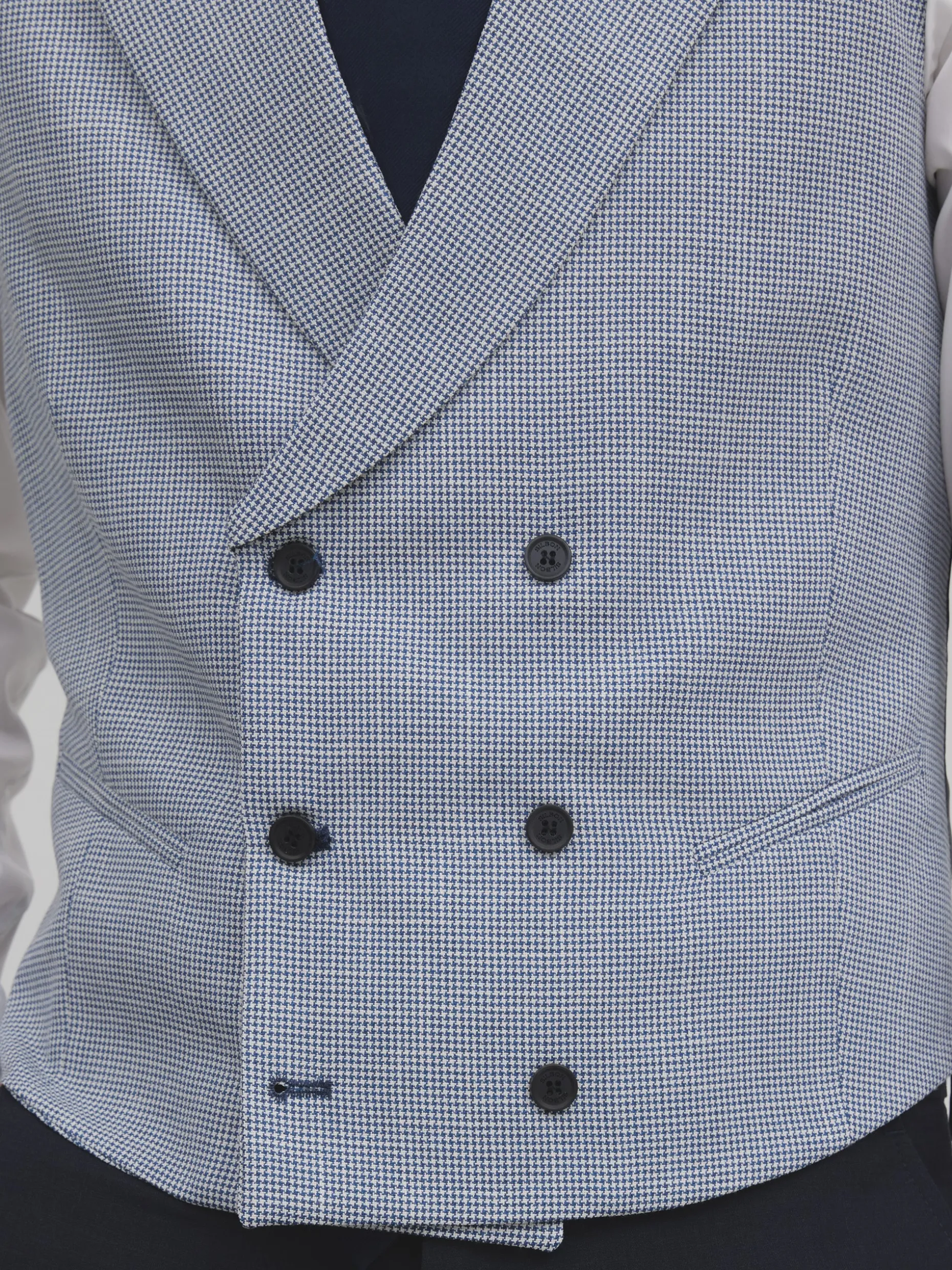 Chaleco chaque clasico pata de gallo azul