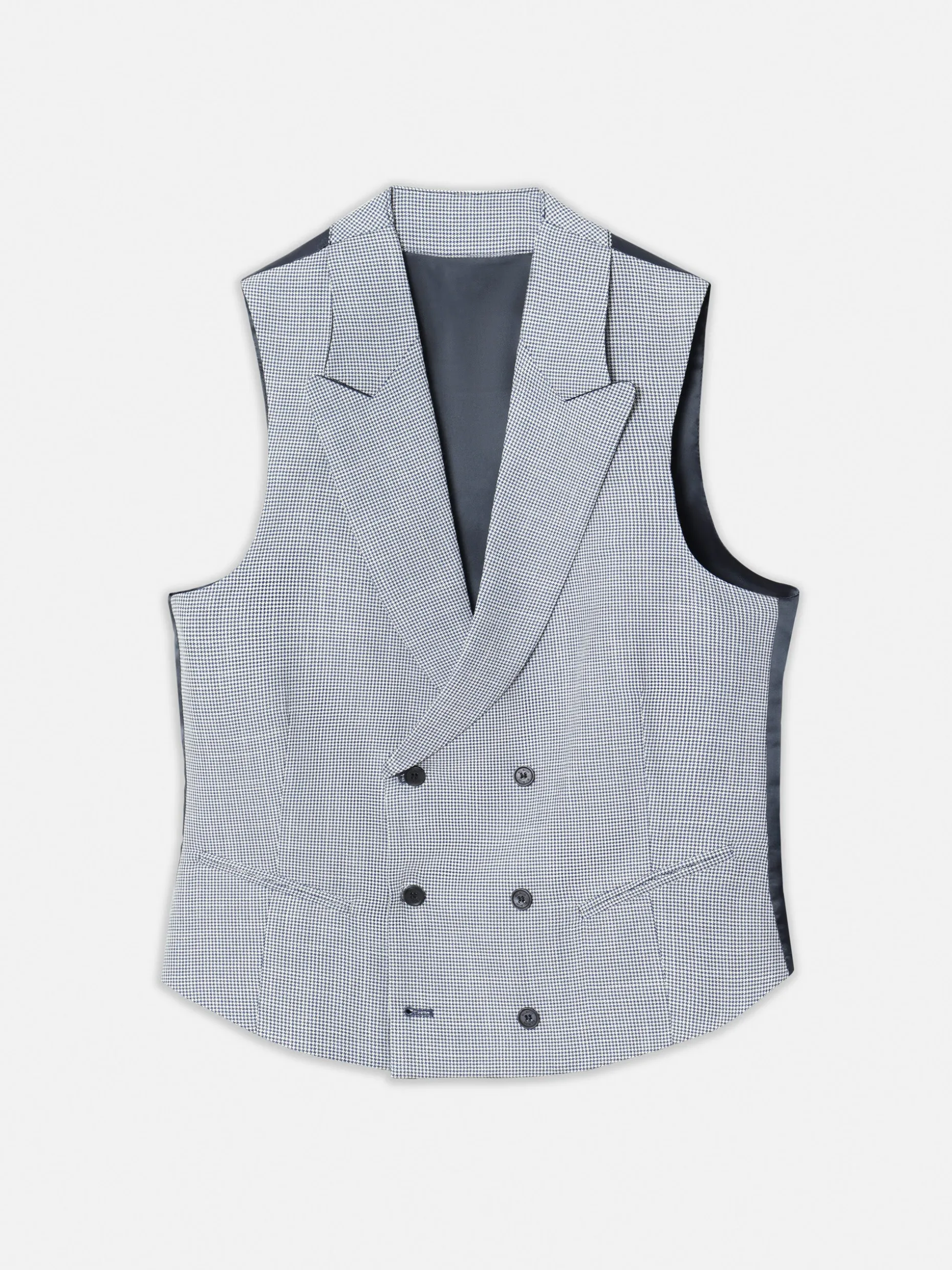Chaleco chaque clasico pata de gallo azul