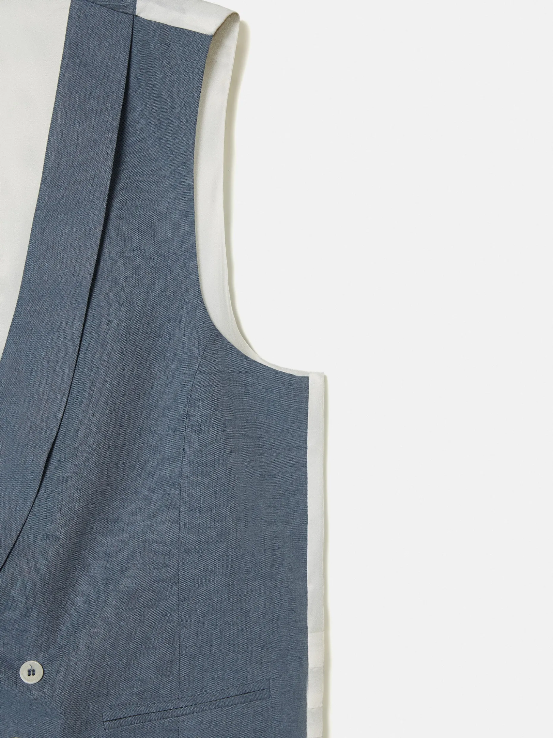Chaleco chaque cuello redondo azul pizarra