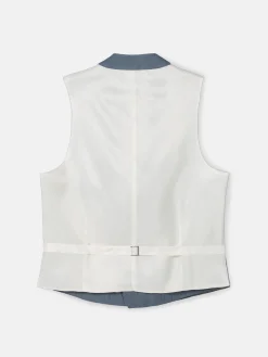Chaleco chaque cuello redondo azul pizarra