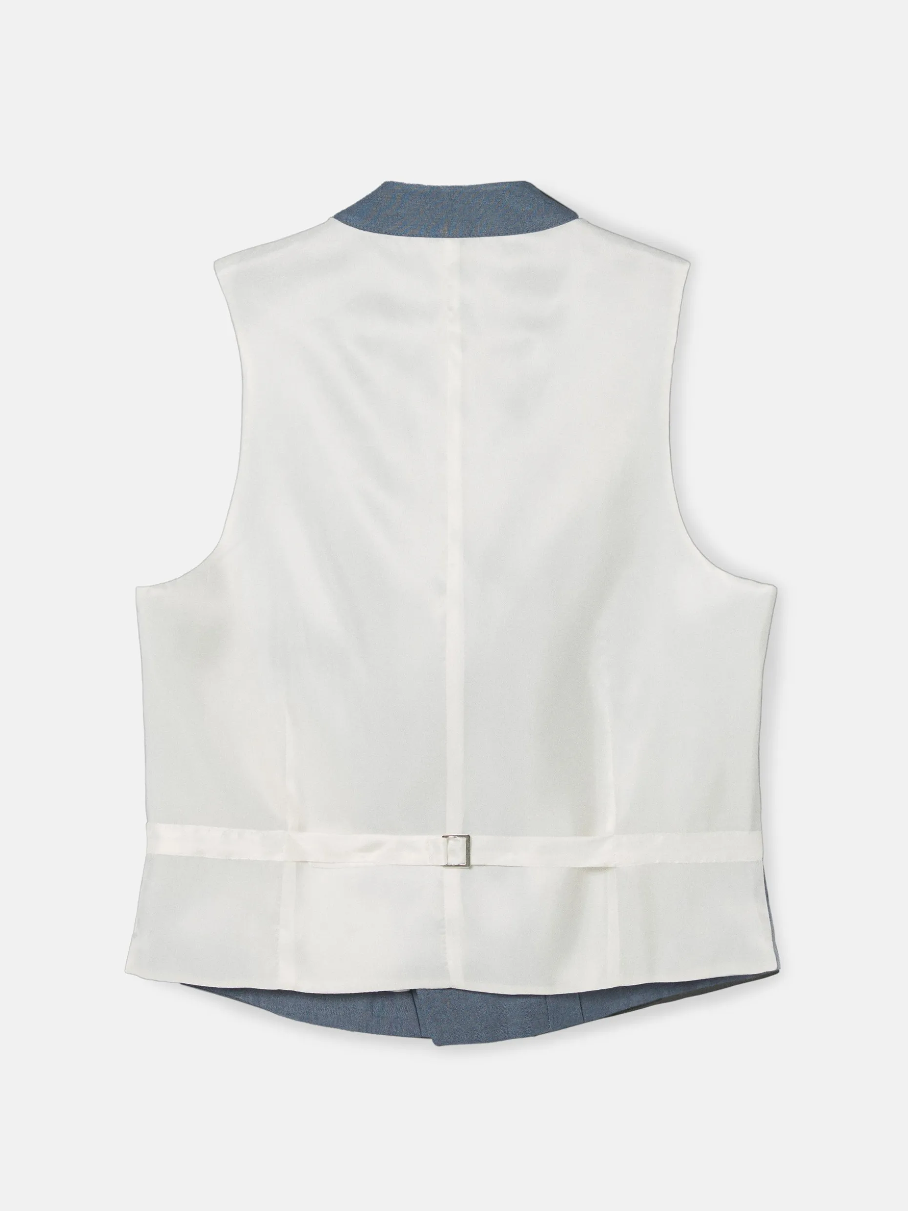 Chaleco chaque cuello redondo azul pizarra