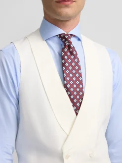 Chaleco chaque cuello redondo blanco roto