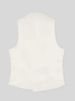 Chaleco chaque cuello redondo blanco roto