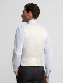 Chaleco chaque cuello redondo gris perla