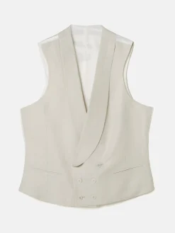 Chaleco chaque cuello redondo gris perla