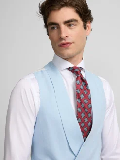 Chaleco chaque cuello redondo celeste