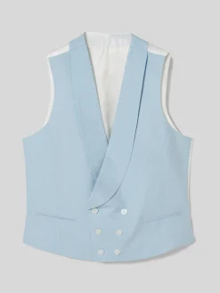 Chaleco chaque cuello redondo celeste