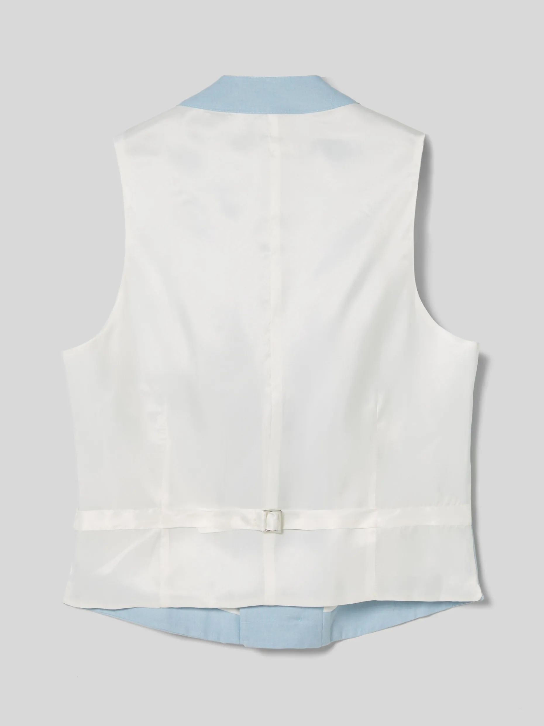 Chaleco chaque cuello redondo celeste