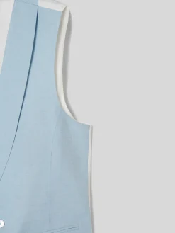 Chaleco chaque cuello redondo celeste